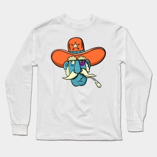 face of an old sheriff with a tooth knocked out in a fight Long Sleeve T-Shirt